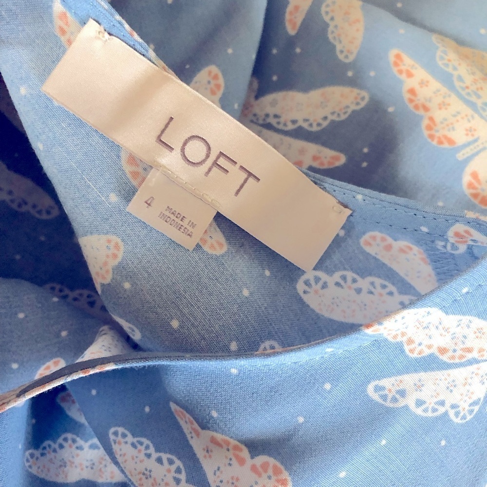 Loft Butterfly Flutter Sleeve Midi Dress - Picture 4 of 4